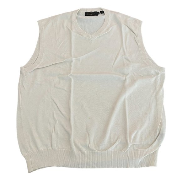 Bugatchi Uomo Men's White Sweater Vest, Size L (Stains) - Picture 1 of 7